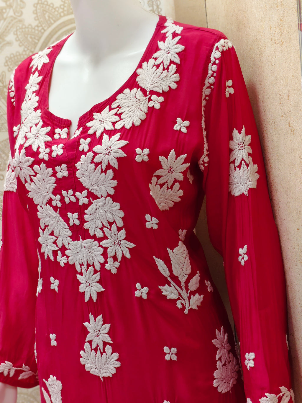 Inara Premium Muslin 7D Chikankari work long kurti