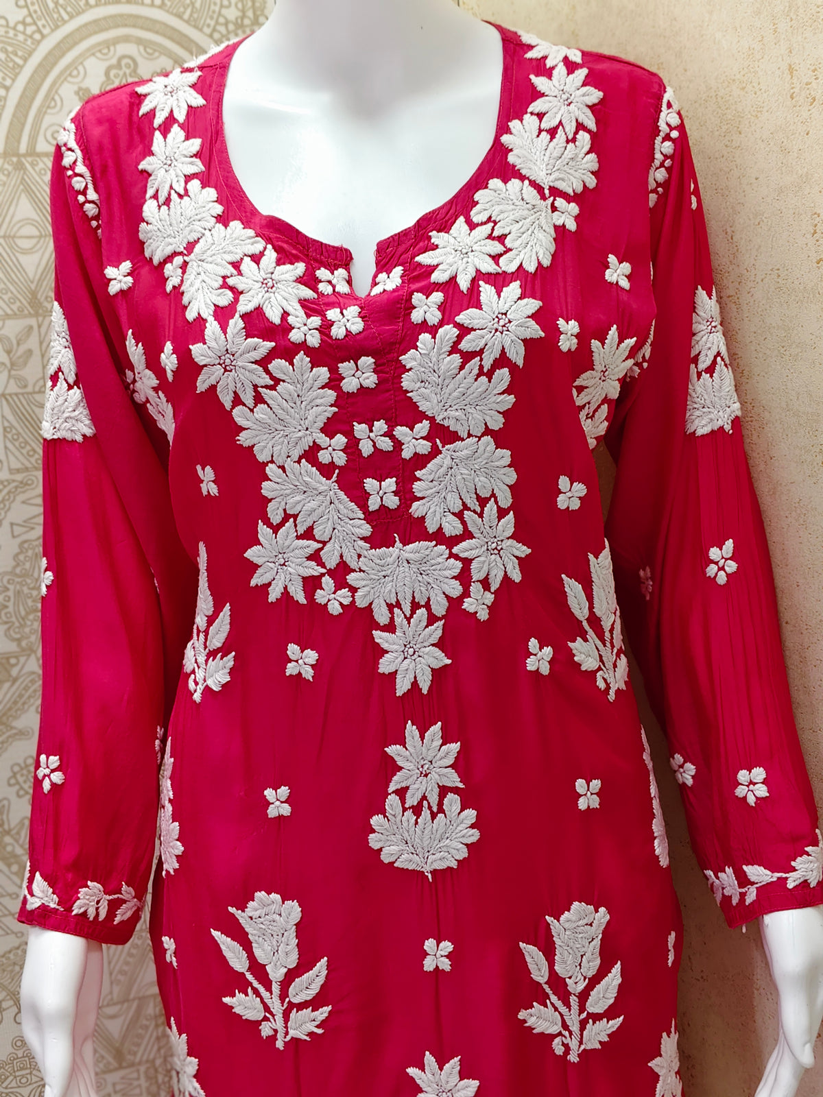 Inara Premium Muslin 7D Chikankari work long kurti