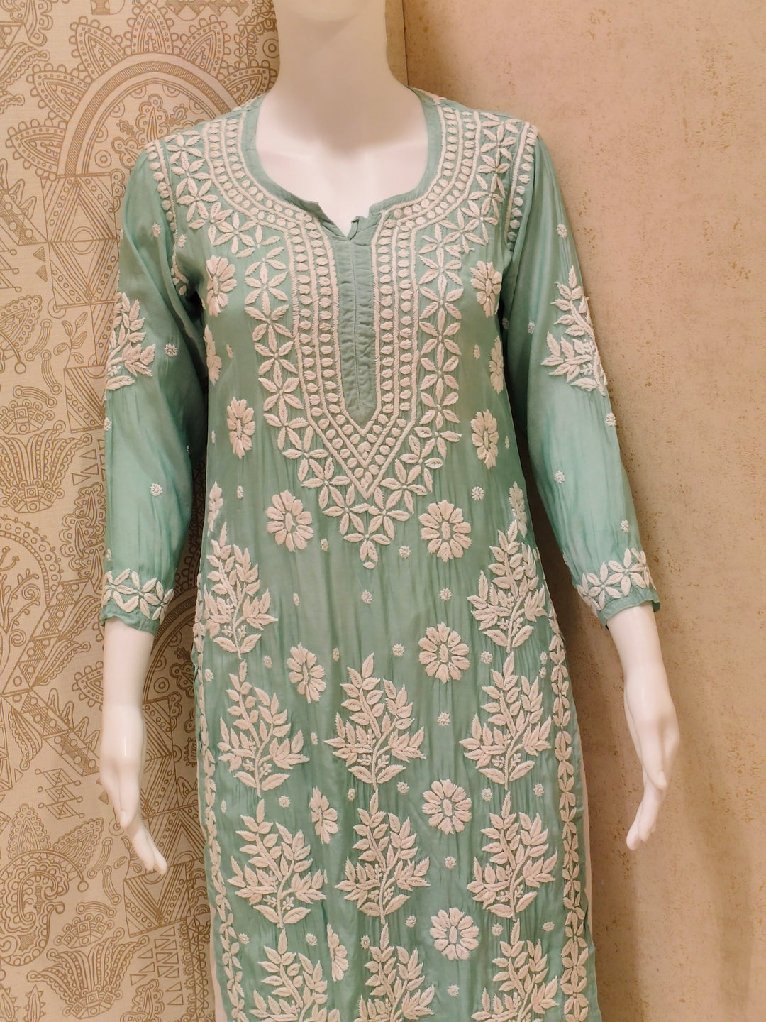 Tahira  Premium Muslin 3D Chikankari  Kurti