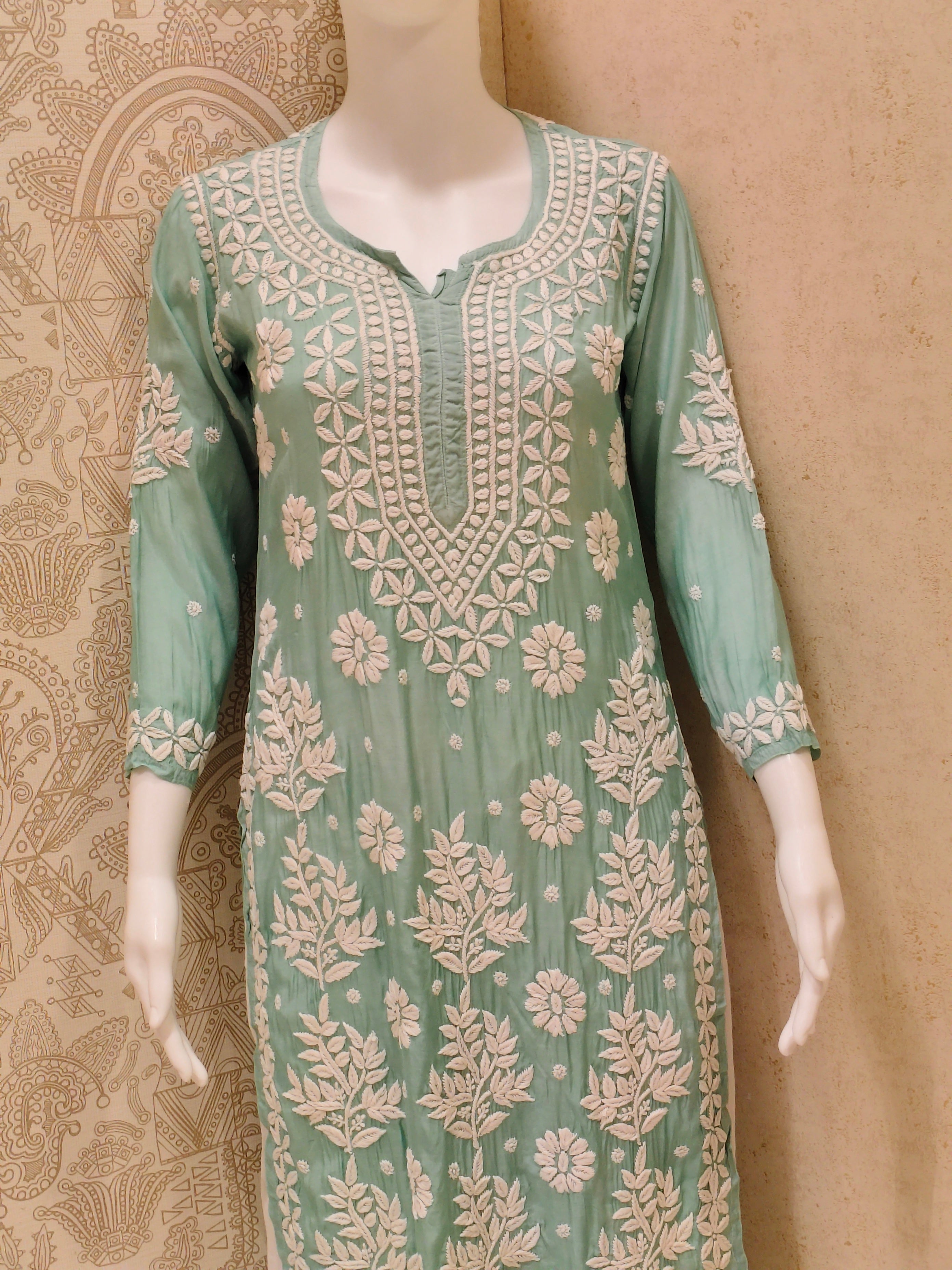 Tahira  Premium Muslin 3D Chikankari  Kurti