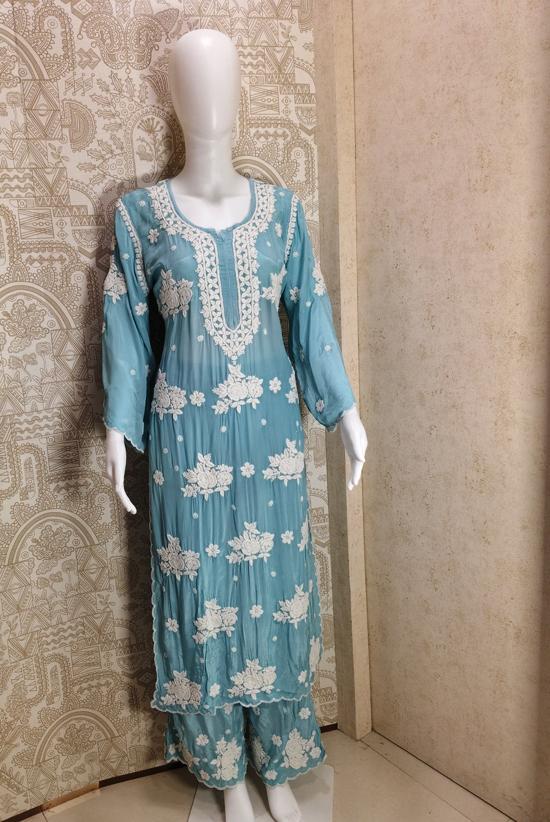 Noya Crepe silk Cutwork palazzo set