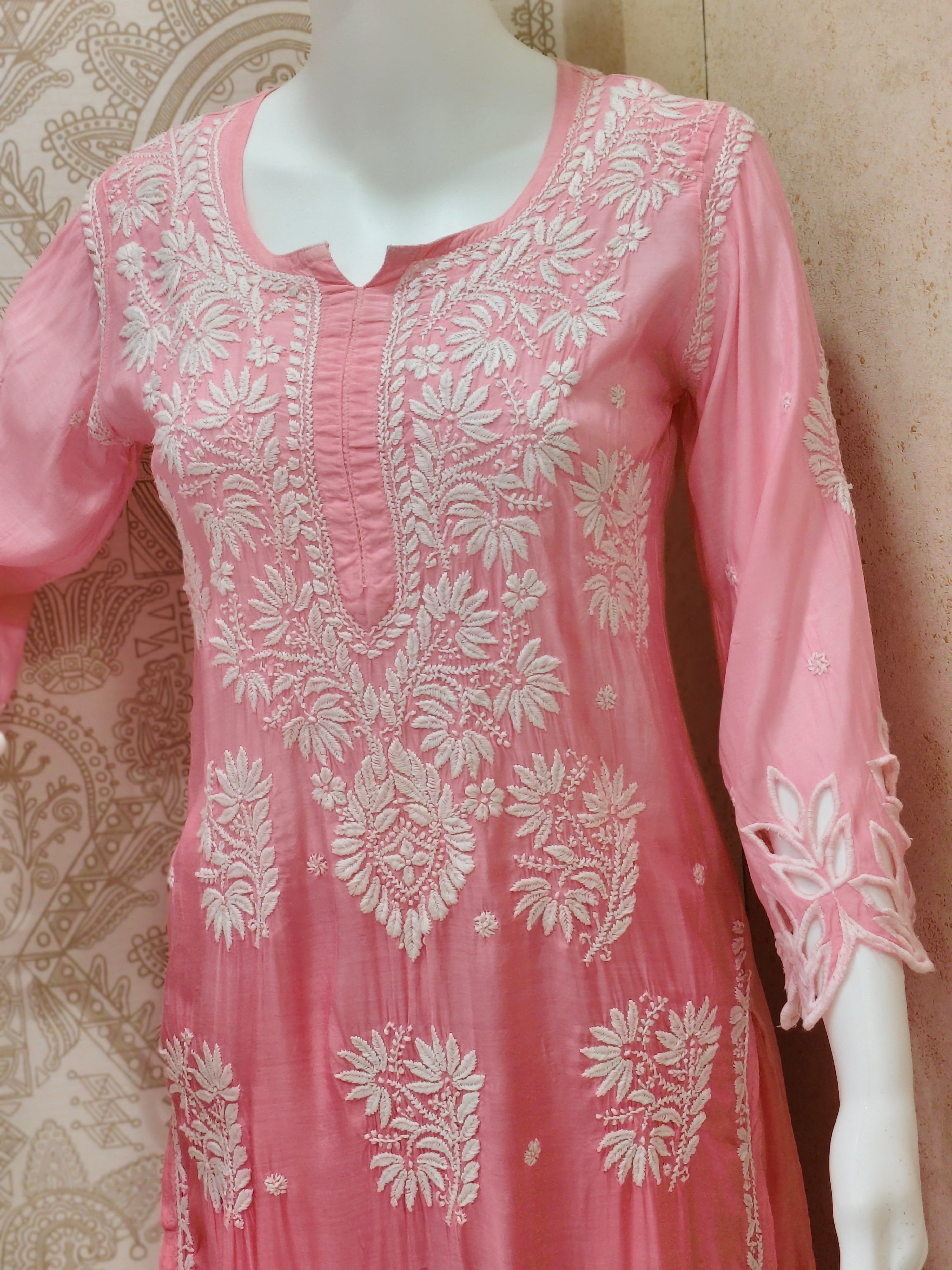 Anaya  Premium Muslin 3D Chikankari Ombre  Cutwork Kurti Palazzo Set
