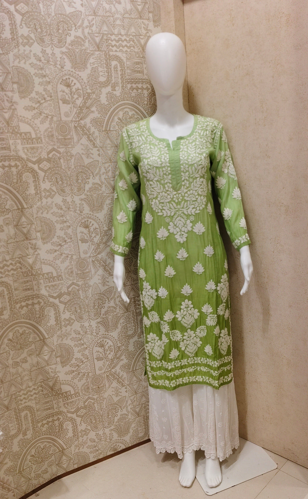Basma Muslin Ombre Chikankari  Long Kurti