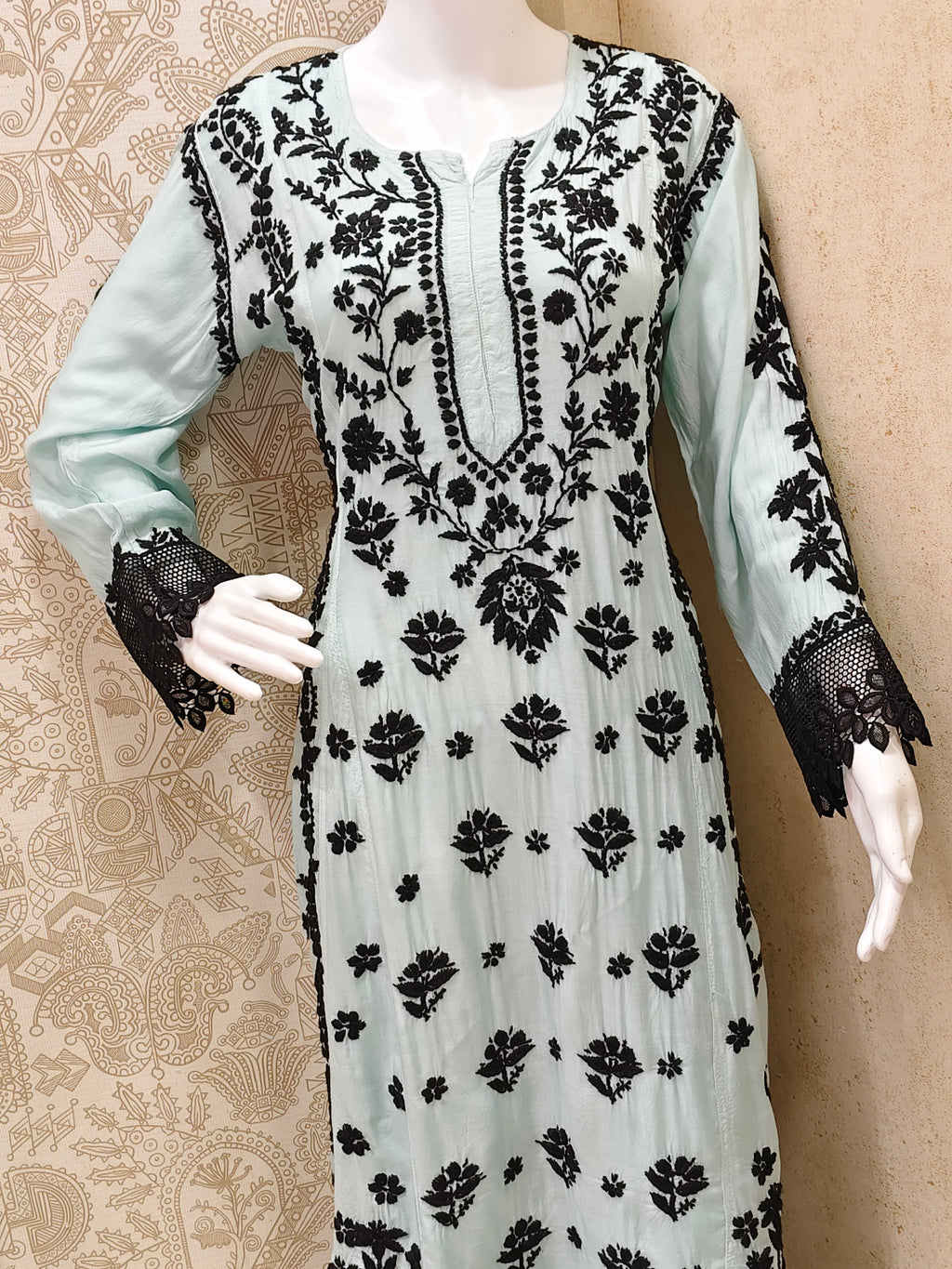 Emira Premium Muslin 3D Chikankari Palazzo Set