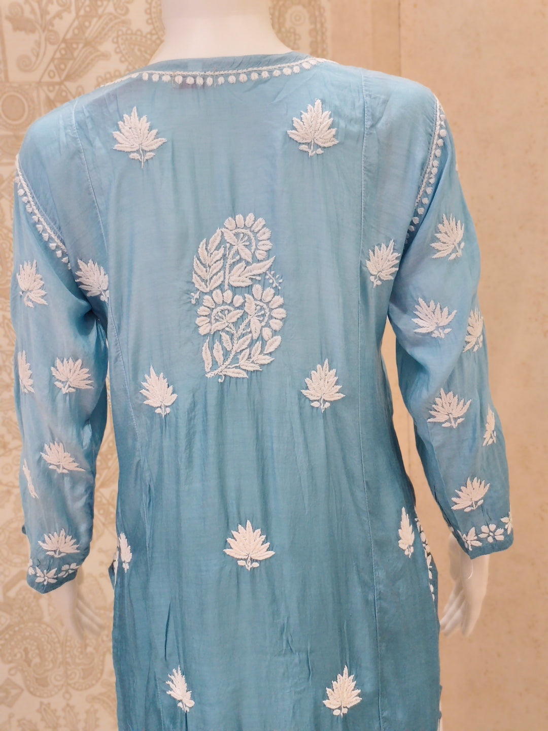 Basma Muslin Ombre Chikankari  Long Kurti