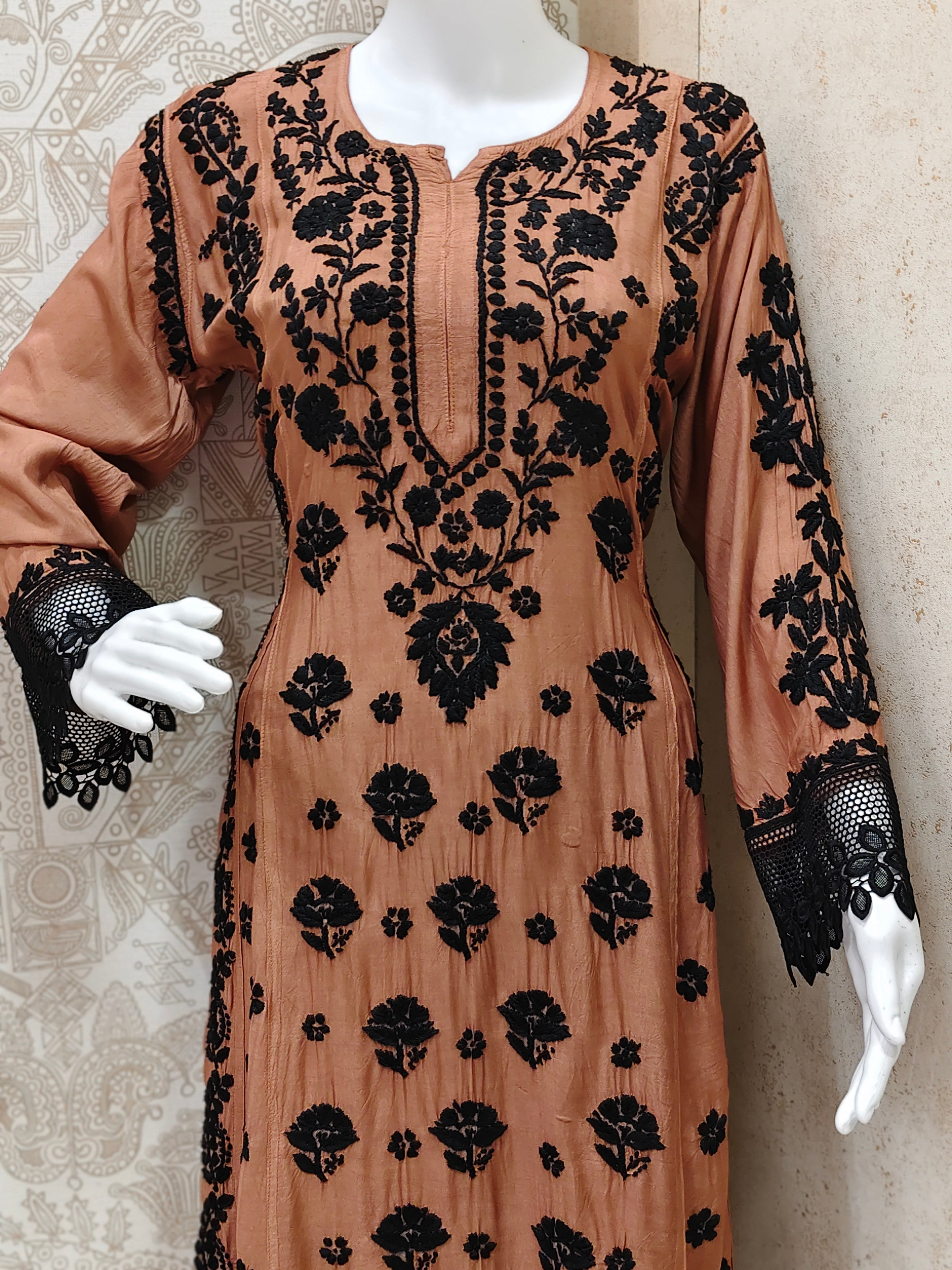 Emira Premium Muslin 3D Chikankari Palazzo Set
