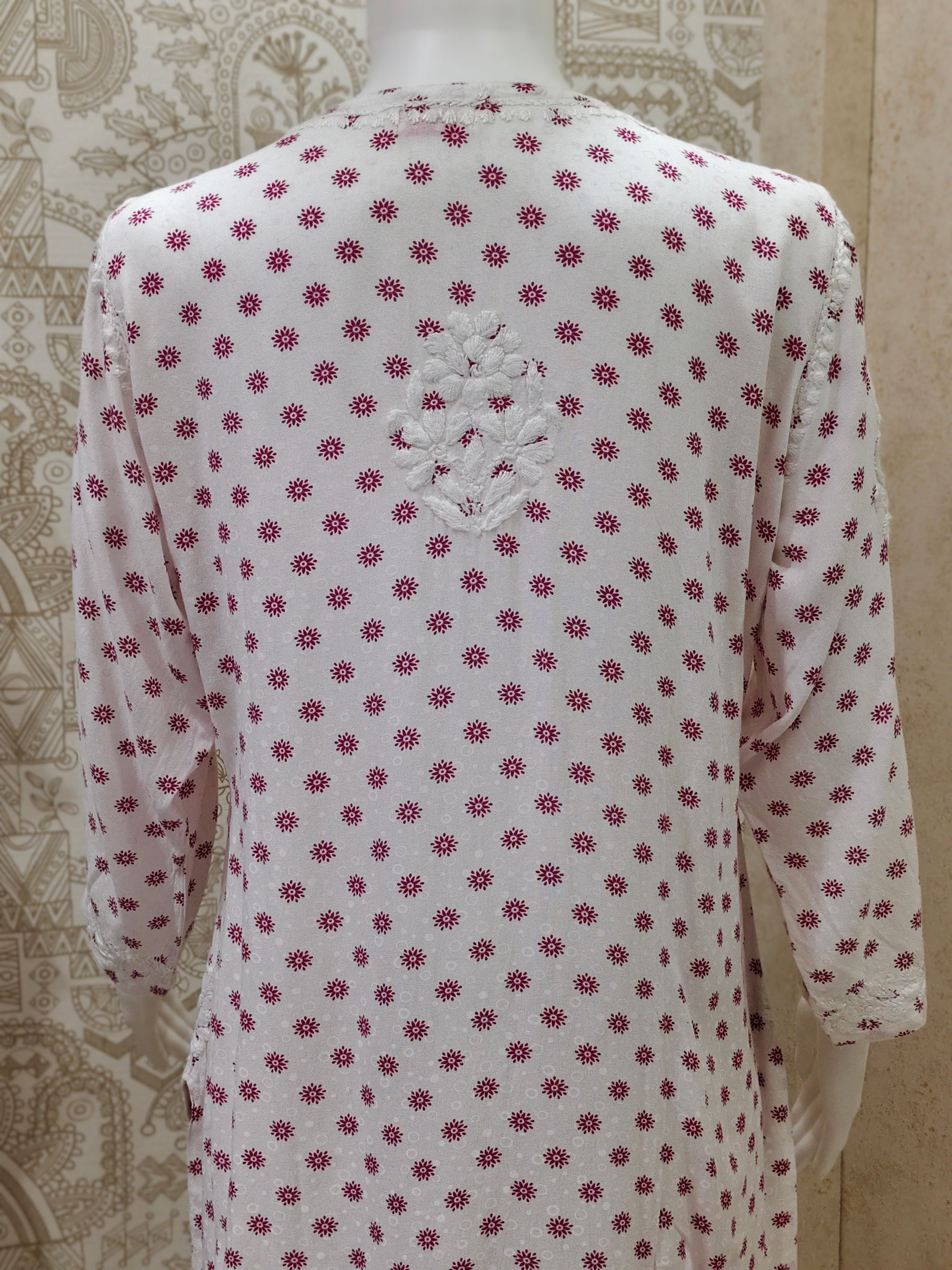 Sidra Rayon Printed Chikankari  Pant Set