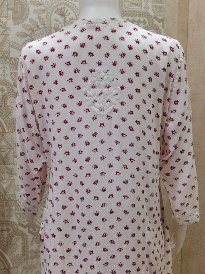 Sidra Rayon Printed Chikankari  Pant Set