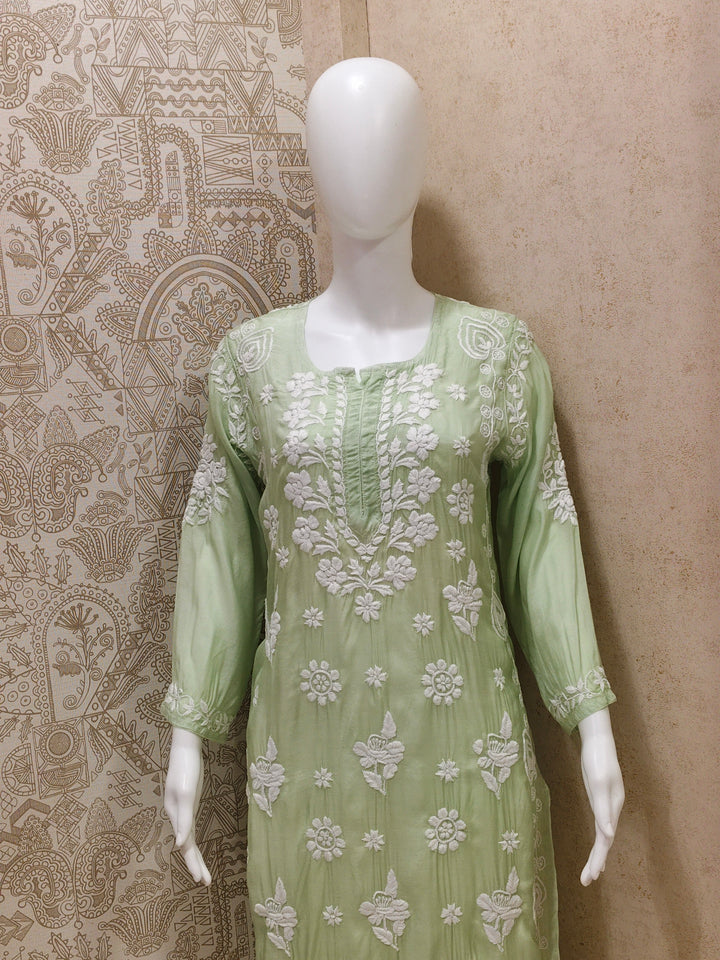 Dania Premium Muslin 3D Chikankari  Kurti