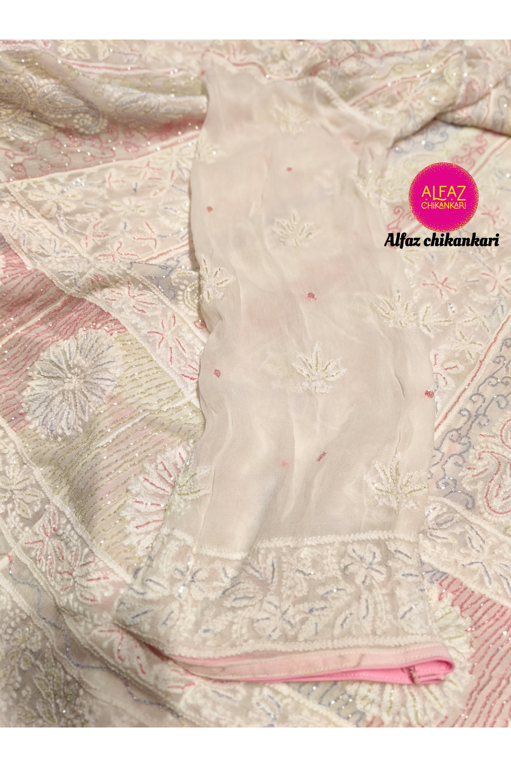 Ismat Premium Viscose Jaal Work  Chikanakri Designer Anarkali With Add On Cutdana