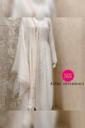Eva Mul Chanderi Semi-Stitched Kurta And Dupatta Set.