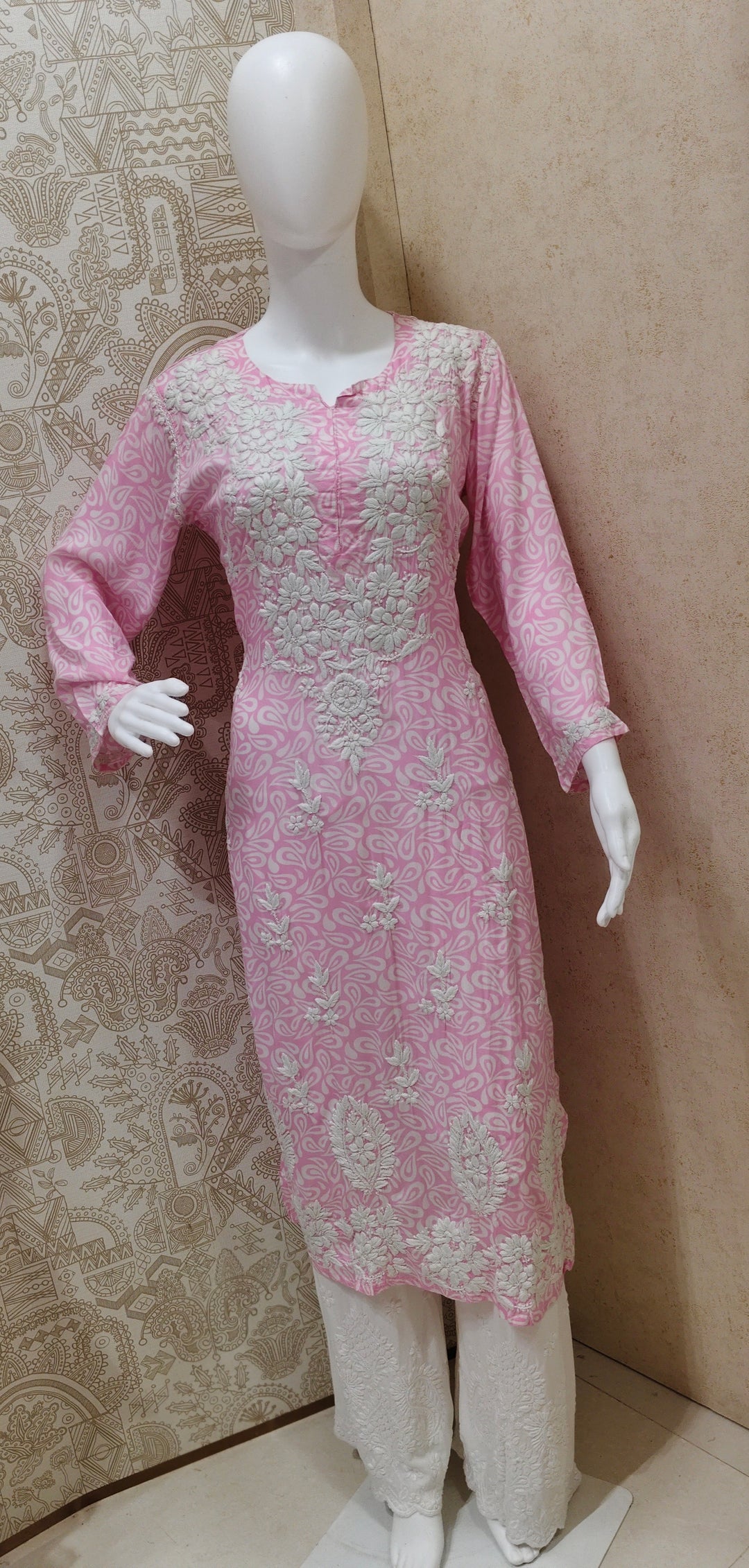 Sofia Modal Printed 3D  Chikankari  Long Kurti