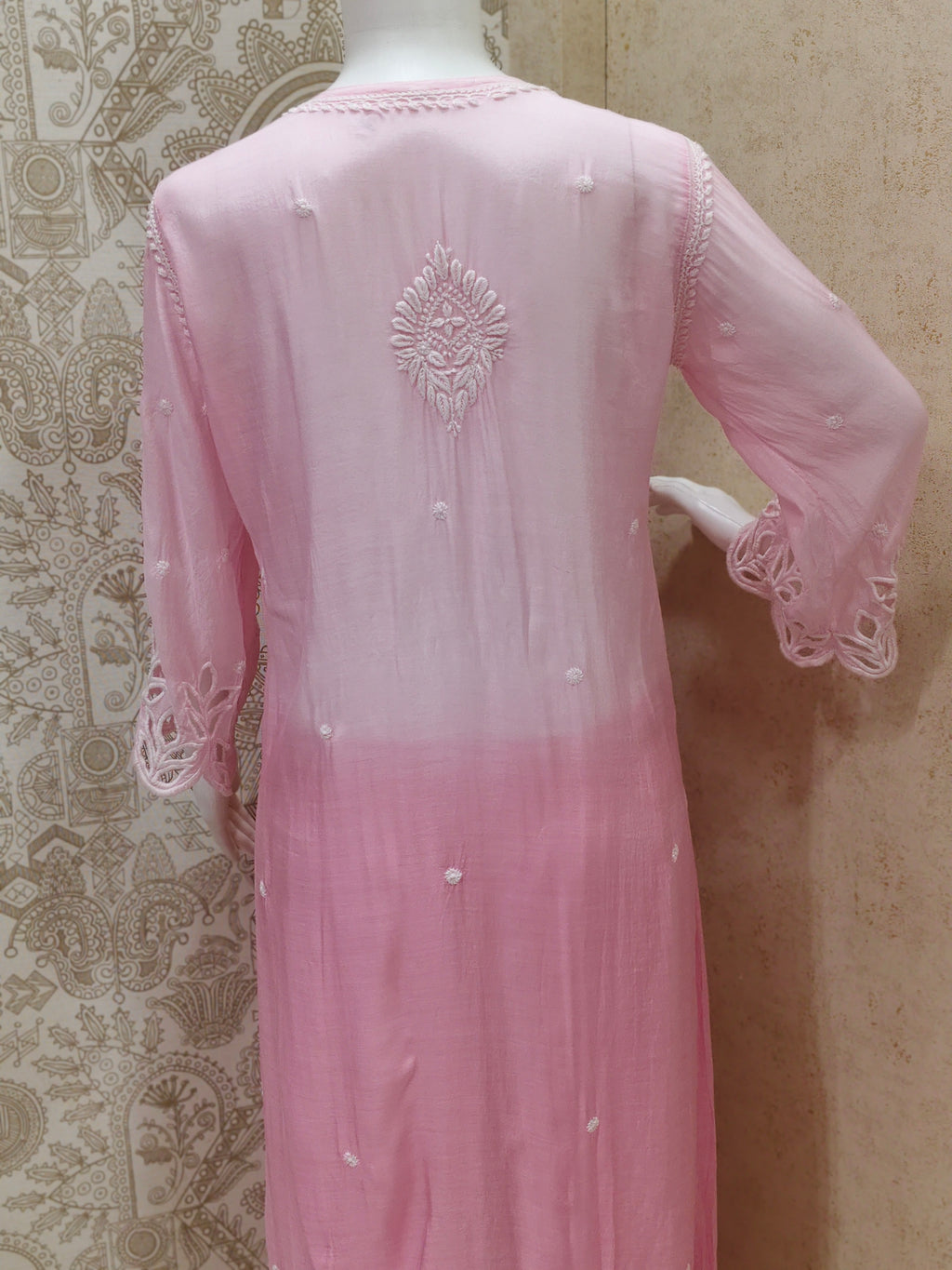 Anaya  Premium Muslin 3D Chikankari Ombre  Cutwork Kurti Palazzo Set