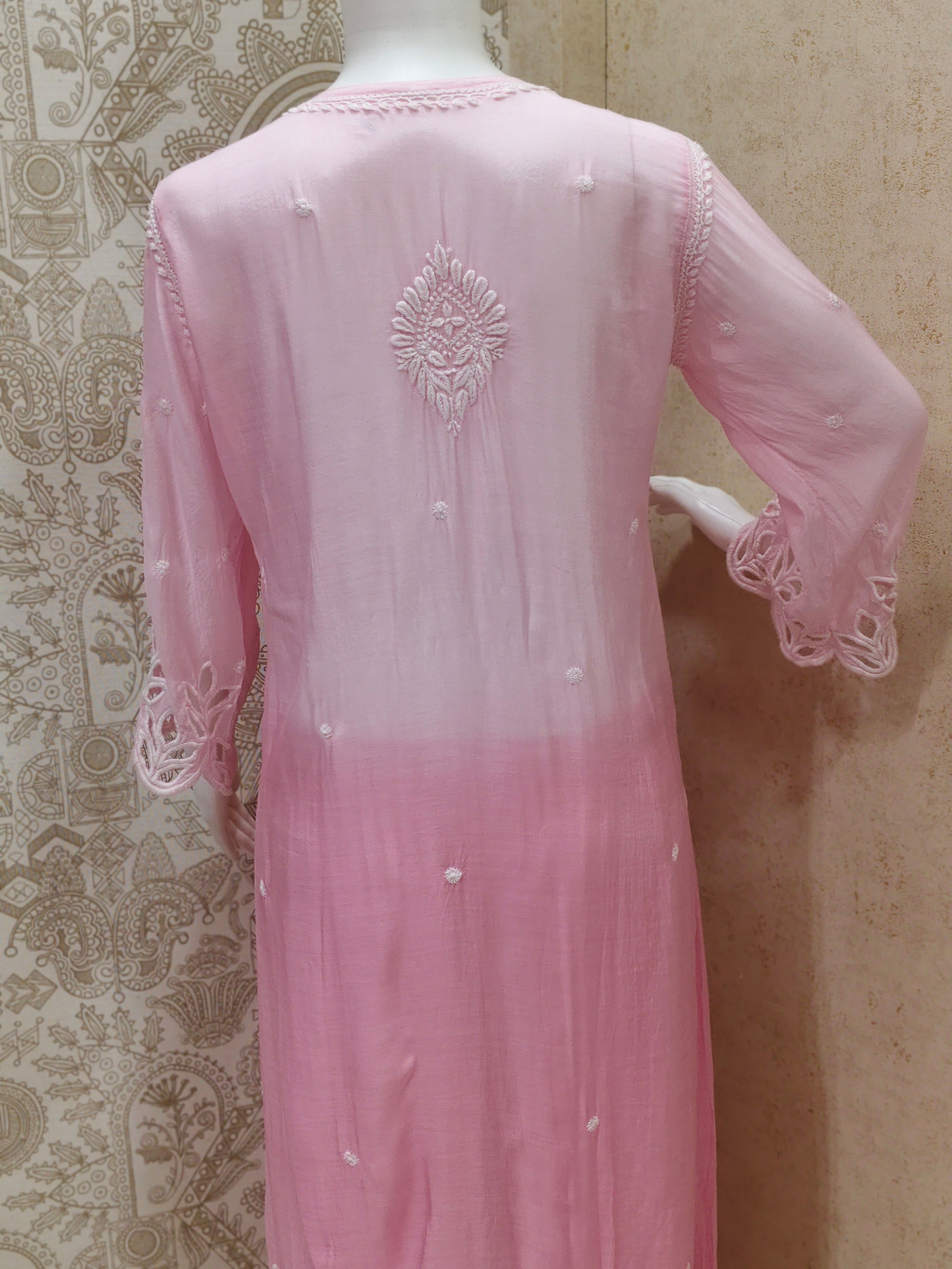 Anaya  Premium Muslin 3D Chikankari Ombre  Cutwork Kurti Palazzo Set
