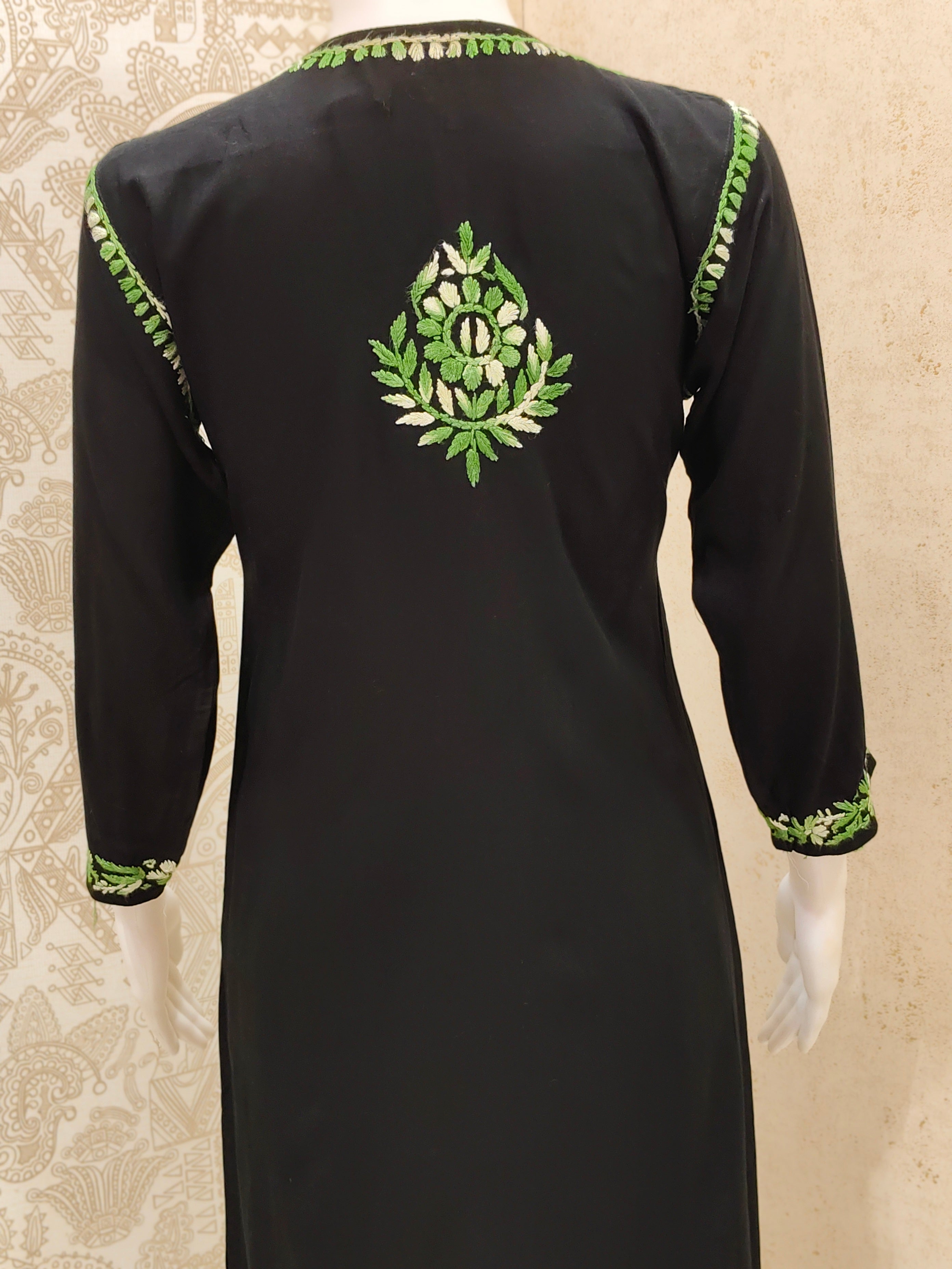 Sana Rayon Chikankari Designer Black Palazzo Set