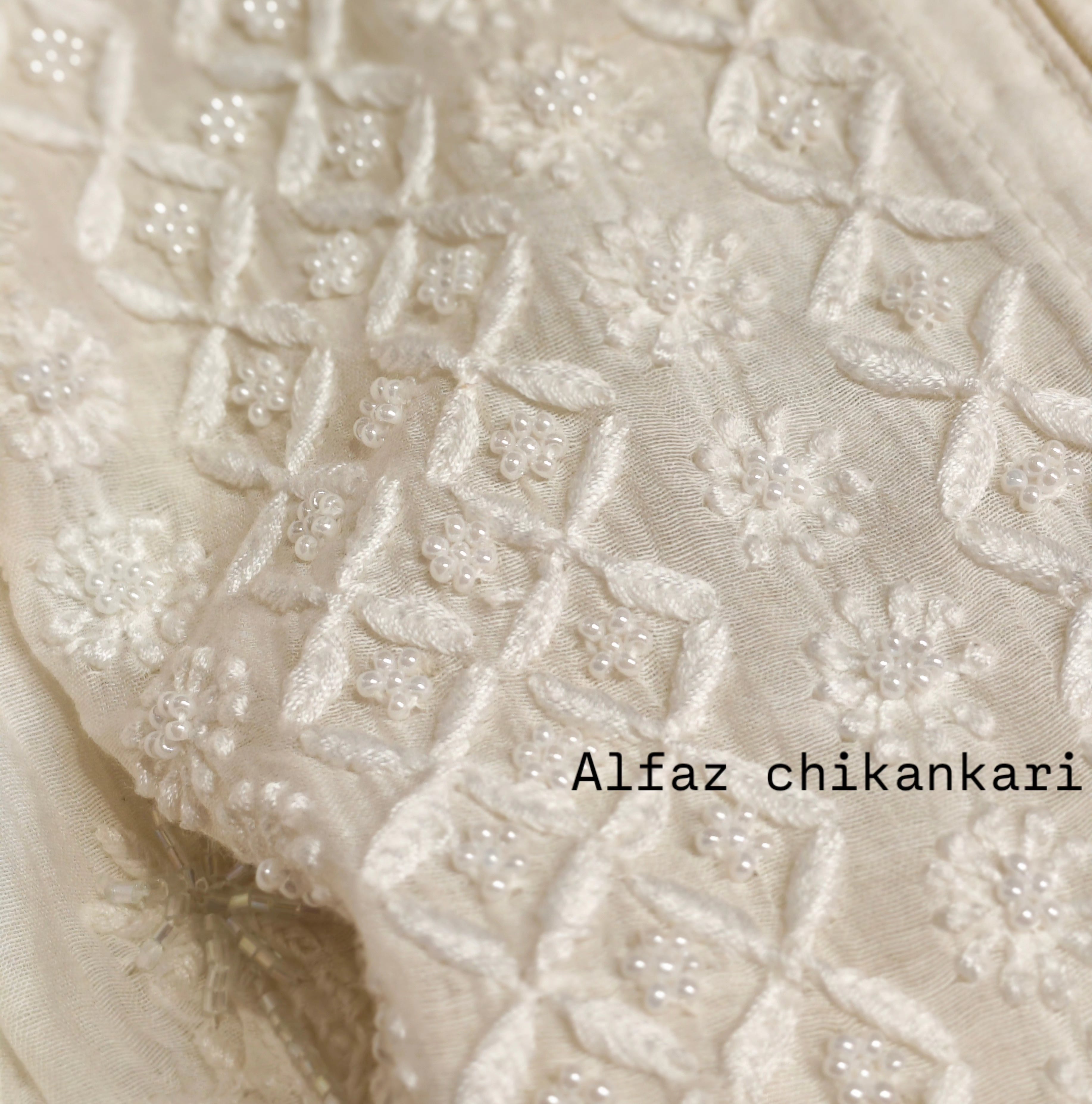 Eva Mul Chanderi Semi-Stitched Kurta And Dupatta Set.