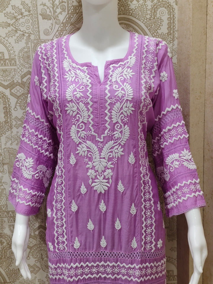 Zainab Premium Muslin 3D Chikankari  Kurti Pant Set