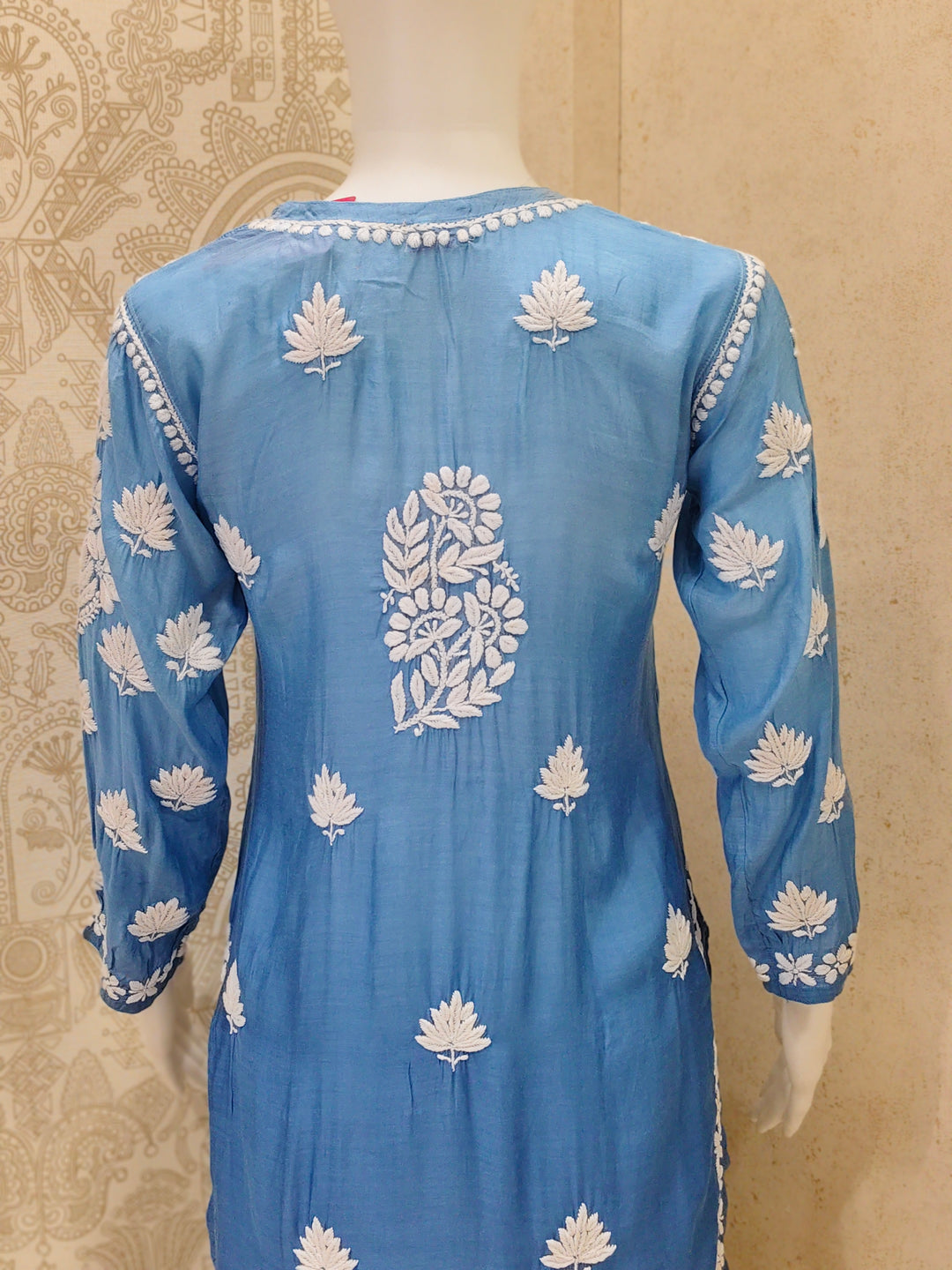 Basma Muslin Ombre Chikankari  Long Kurti